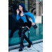 Black/Blue Corset, Bolero, Skirt, Belt & Boots Outfit