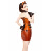Long Leather Overbust Buckles Corset 