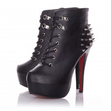 Matt Ankle Boots With Spike Detail